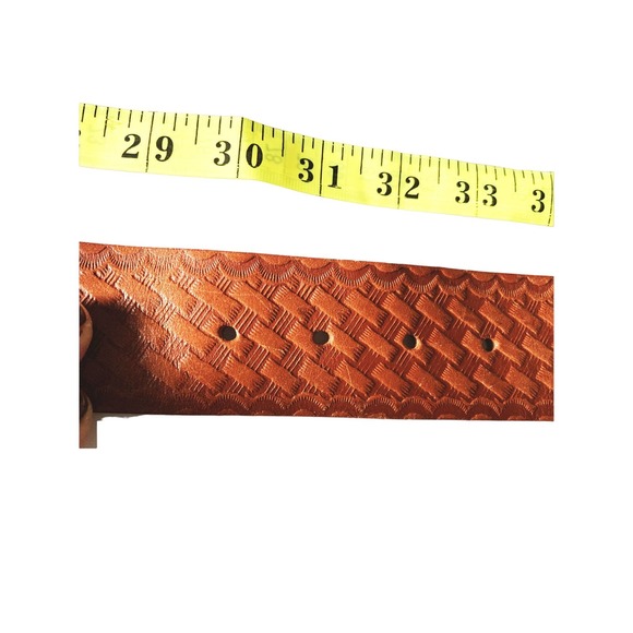 Orion Leather Light Brown Full Grain Braided Leather Belt B 48 - Picture 2 of 4